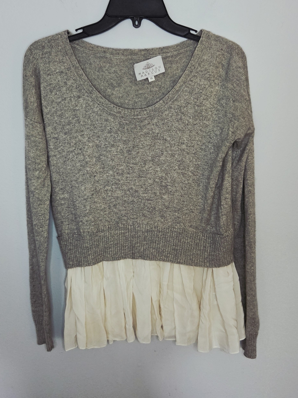 Madison Marcus Heathered Taupe Knit Sweater - XS
